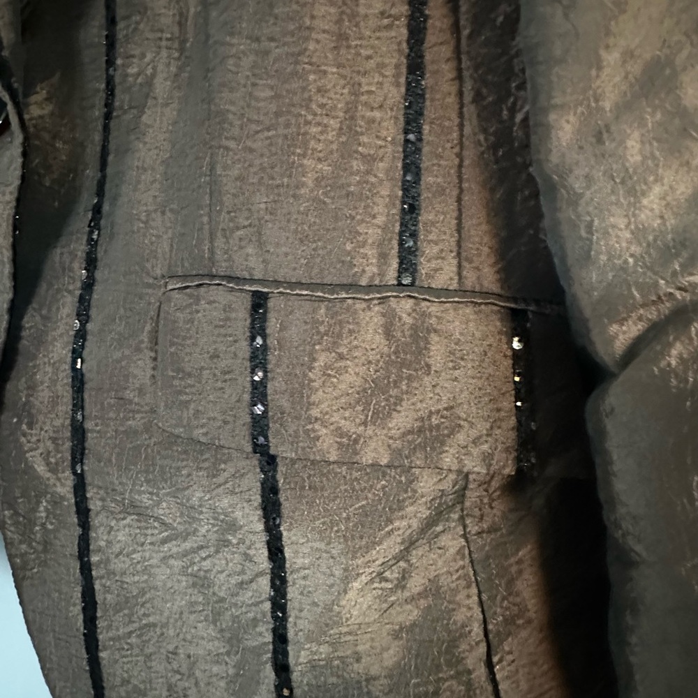 Tuzzi Bronze Sequin Blazer Size 8 - Picture 4 of 9